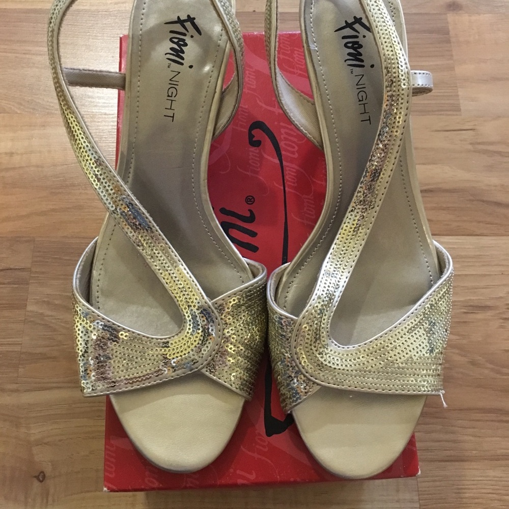 Gold Sequin Sandals
